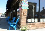 LaNette’s Coffee Shop, #27 outside of, blue&nbsp;chairs