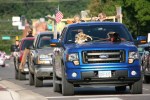 Pet parade, #151 blue truck with stuffed animals on