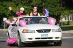 Pet parade, #156 cancer survivor car with pink&nbsp;balloons